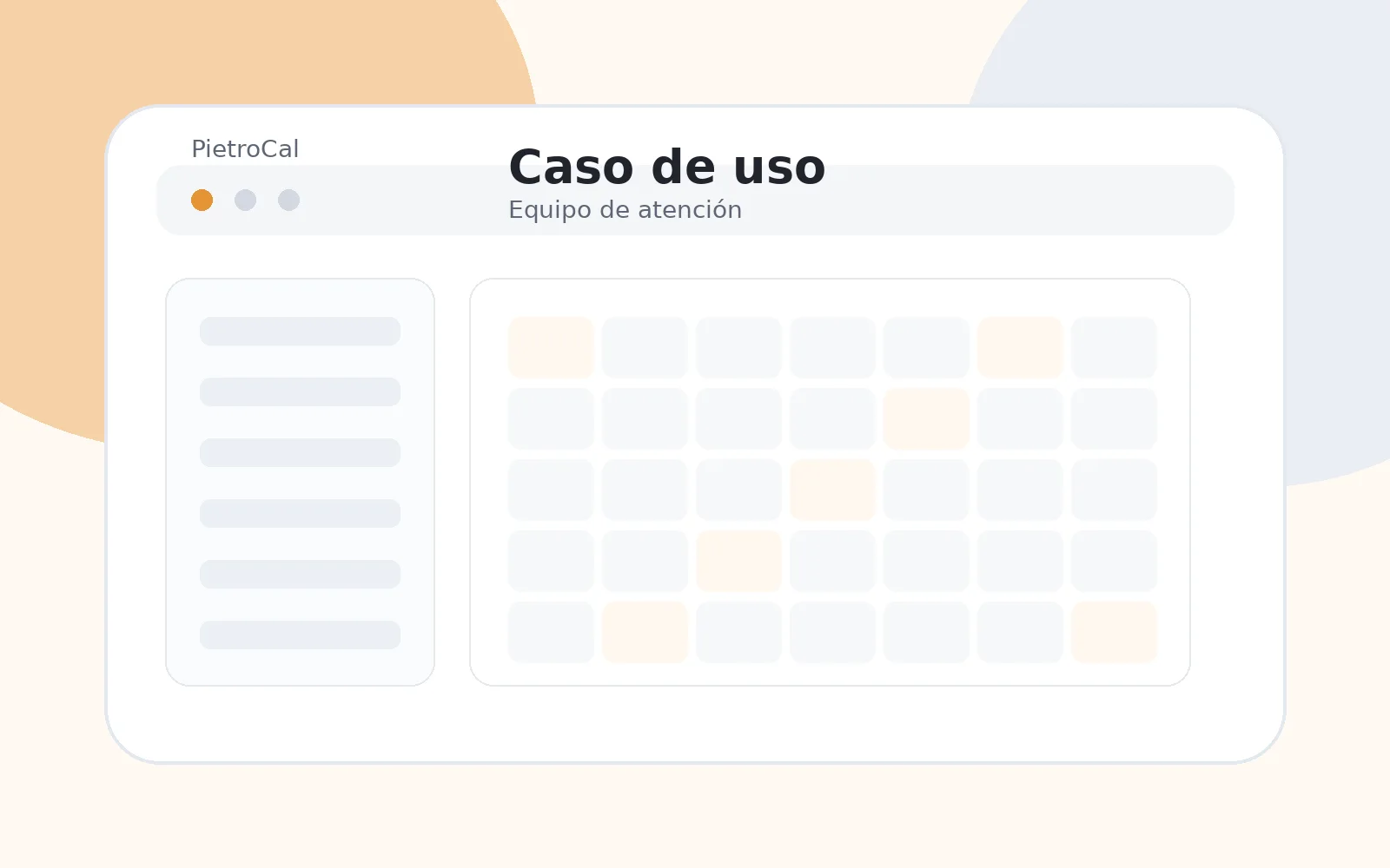 Caso de uso de equipo con calendarios compartidos